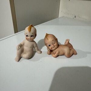 Vintage Kewpie Doll Figurines set of 2 Antique Fairycore Cottagecore Home